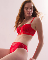 Balconette Bra with Mesh and Lace