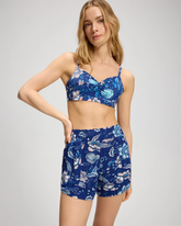 Rayon Crepe Smocked Waist Swim Coverup Shorts