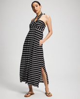 Twist-Front Halter Maxi Bra Dress