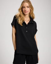 Modern Modal Quarter-Zip Short Sleeve Jacket